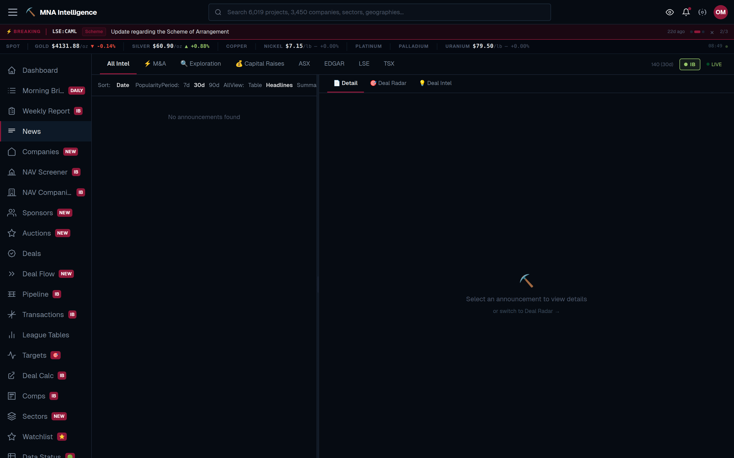 Track every corporate action.